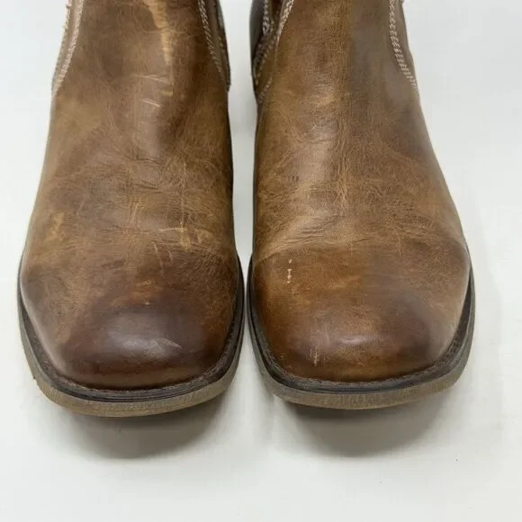 Bed Stu Revolution Boots Mens 10 Brown Distressed Leather Side Zip Ankle Hipster - Picture 7 of 16